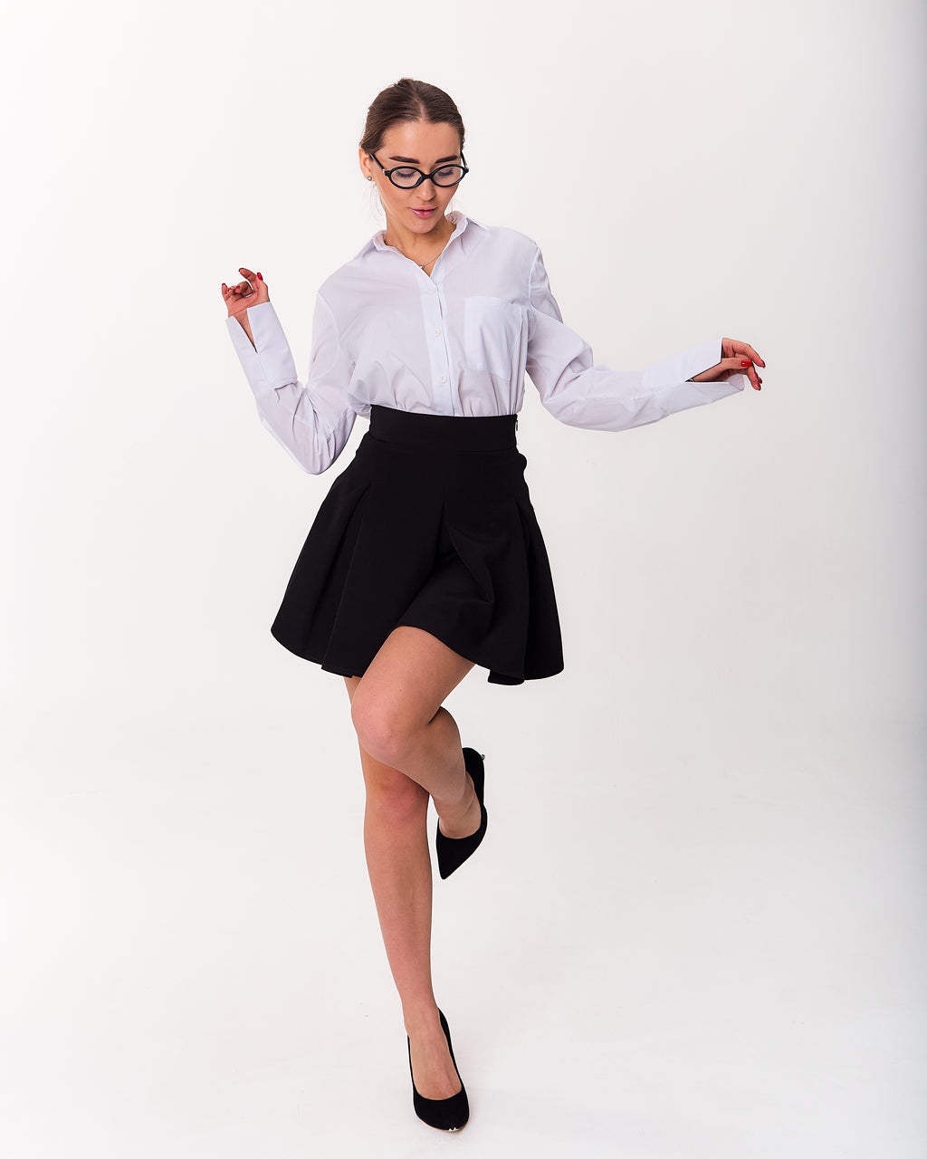 Flared Pleated Skirt