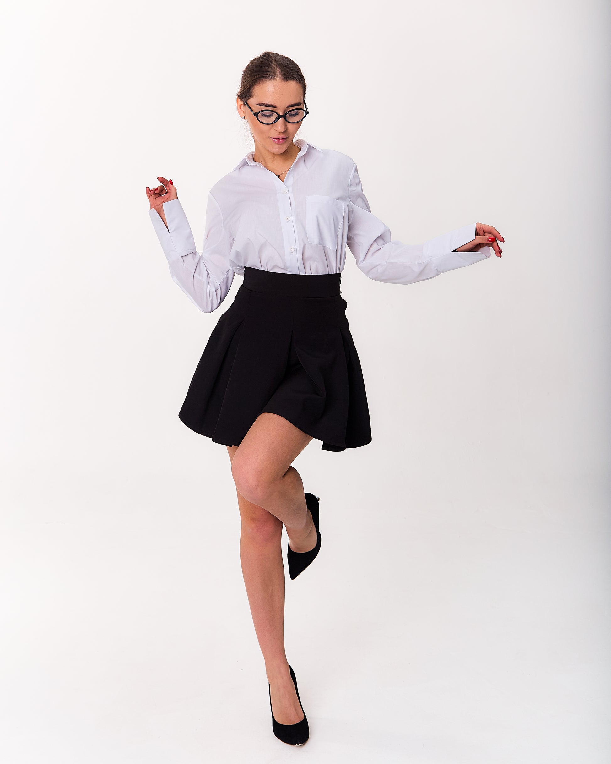 Flared Pleated Skirt