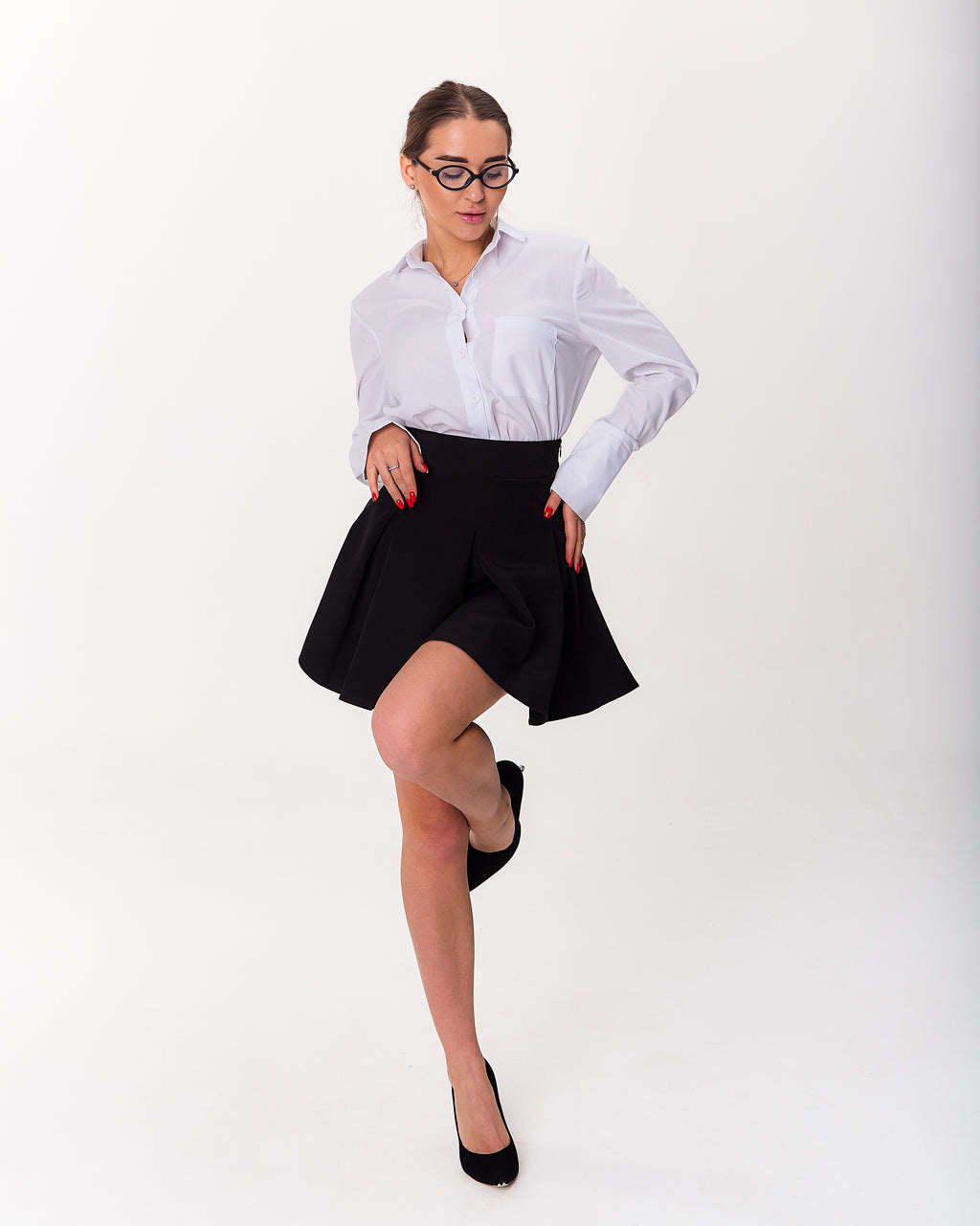 Flared Pleated Skirt