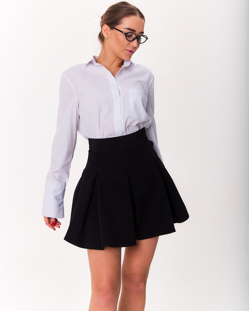 Flared Pleated Skirt