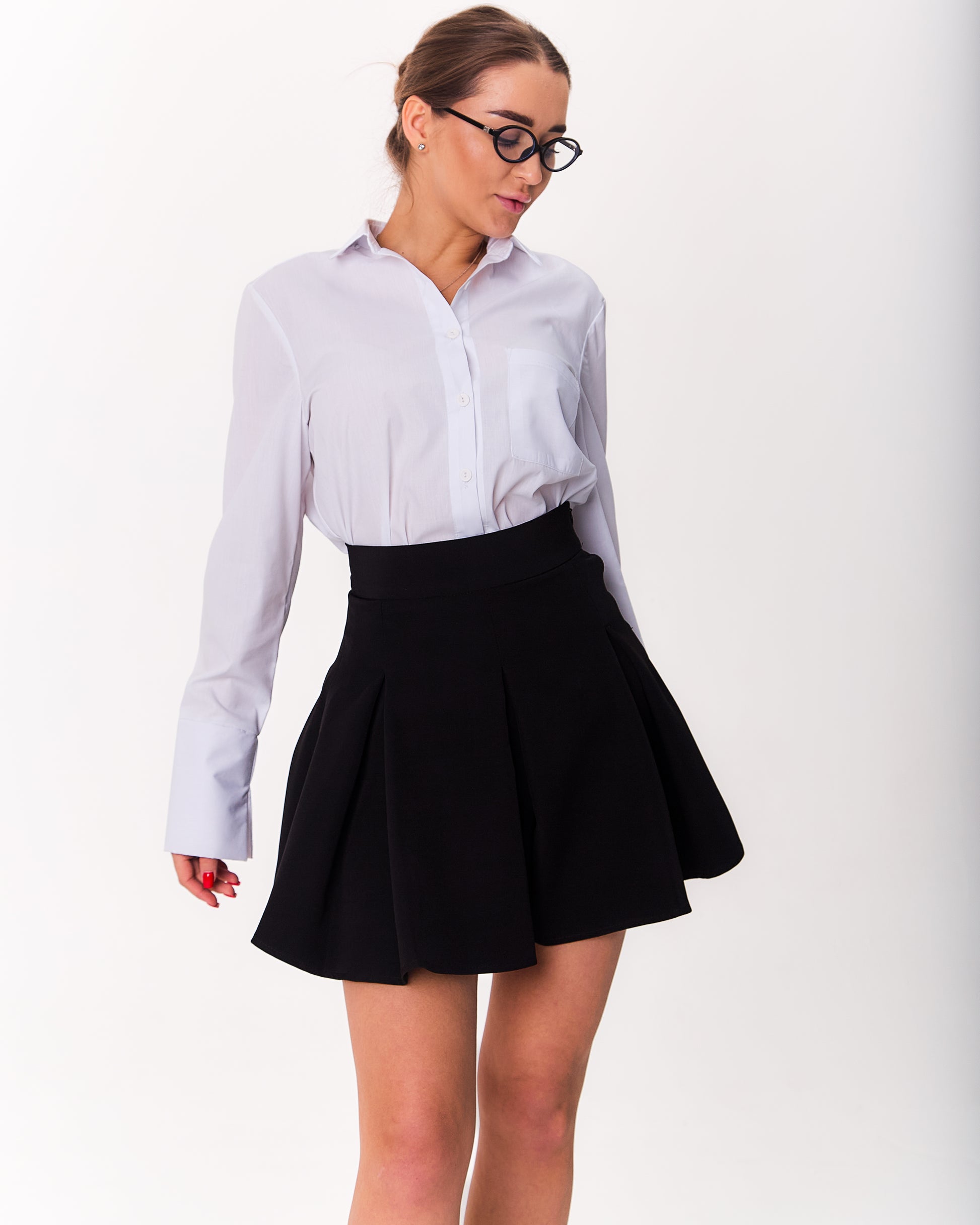 Flared Pleated Skirt