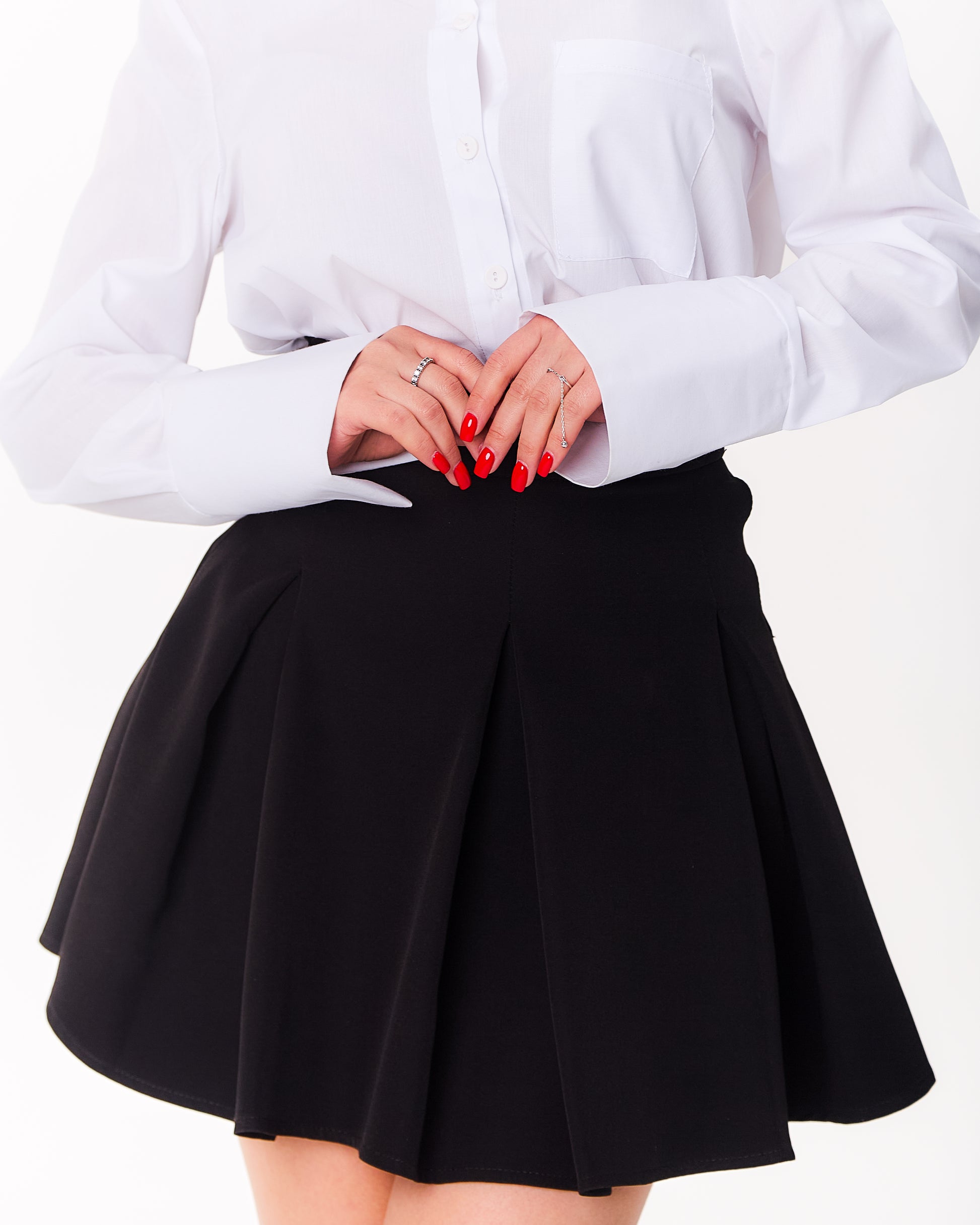 Flared Pleated Skirt