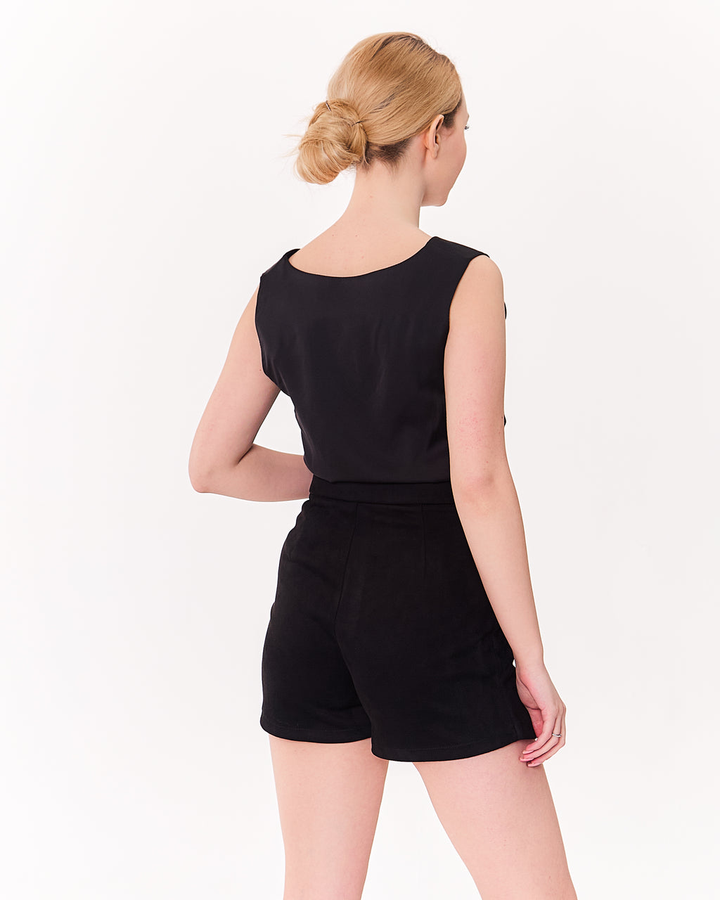 Asymmetrical Skort with Overlap Front Red