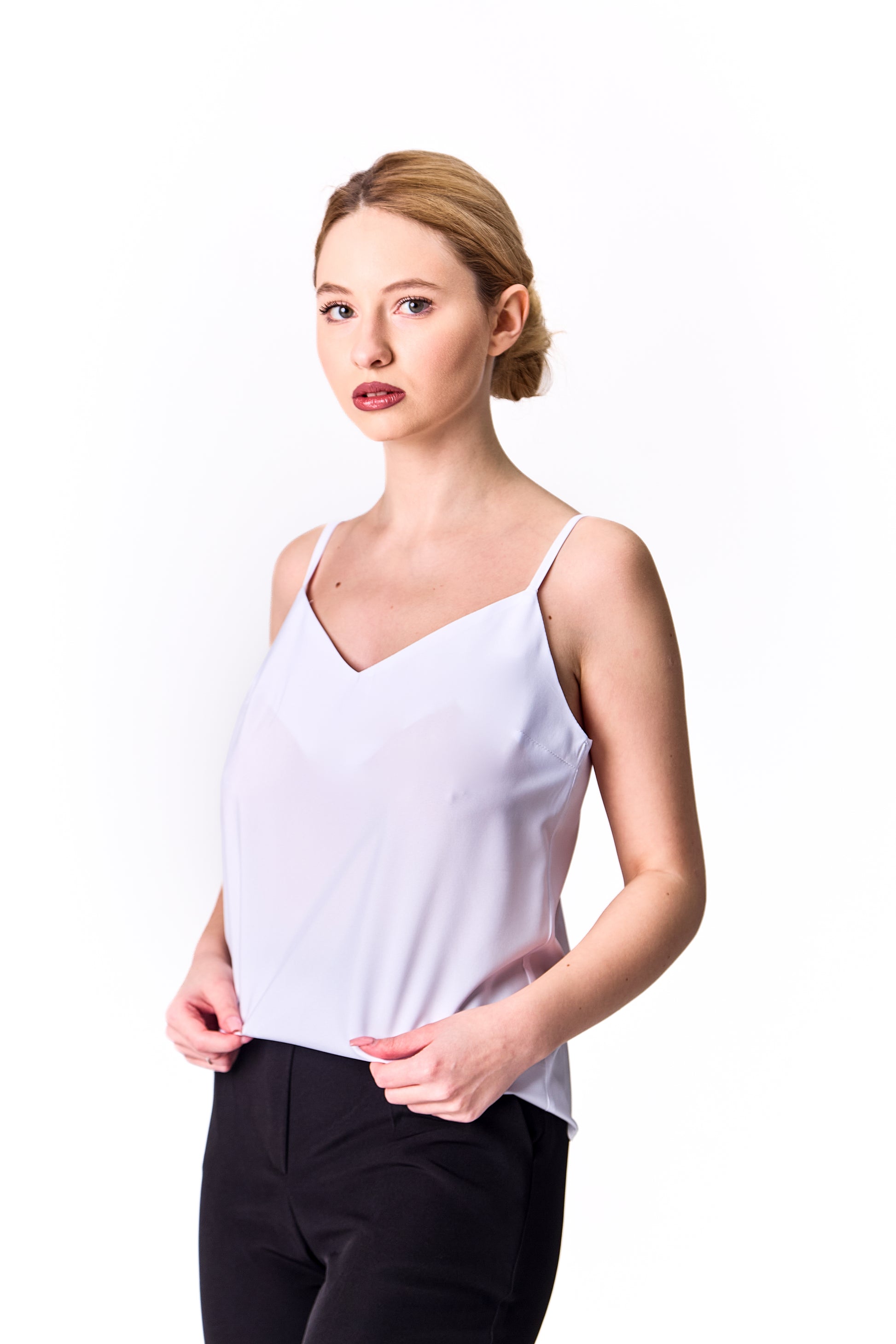 Minimalist Straight-Cut Top with Adjustable Straps – White, Red, Black Red