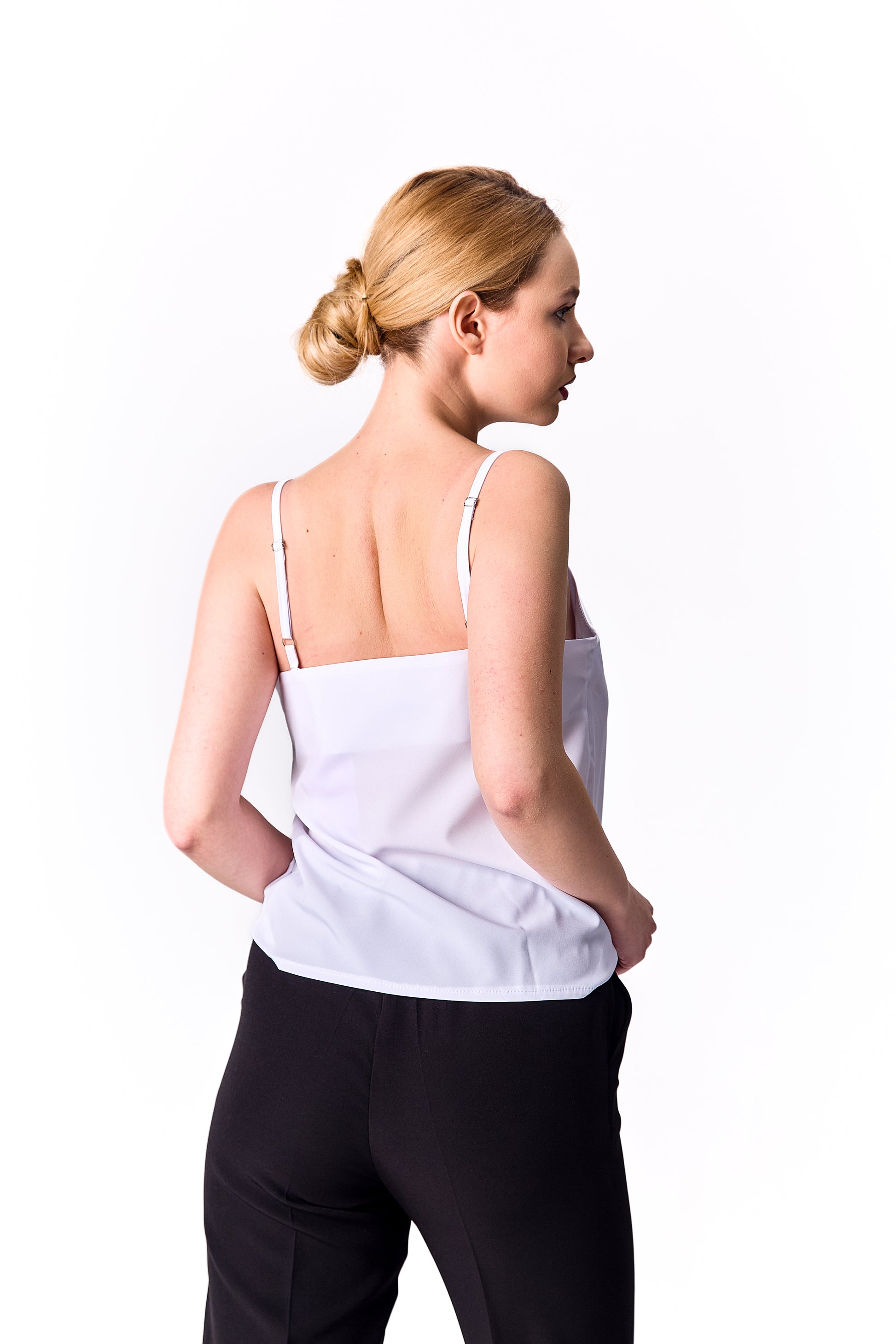 Minimalist Straight-Cut Top with Adjustable Straps – White, Red, Black Red