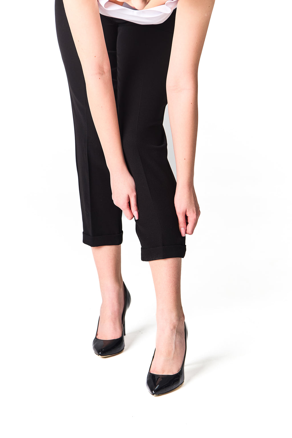 Classic Straight-Leg Trousers with Pleats Red