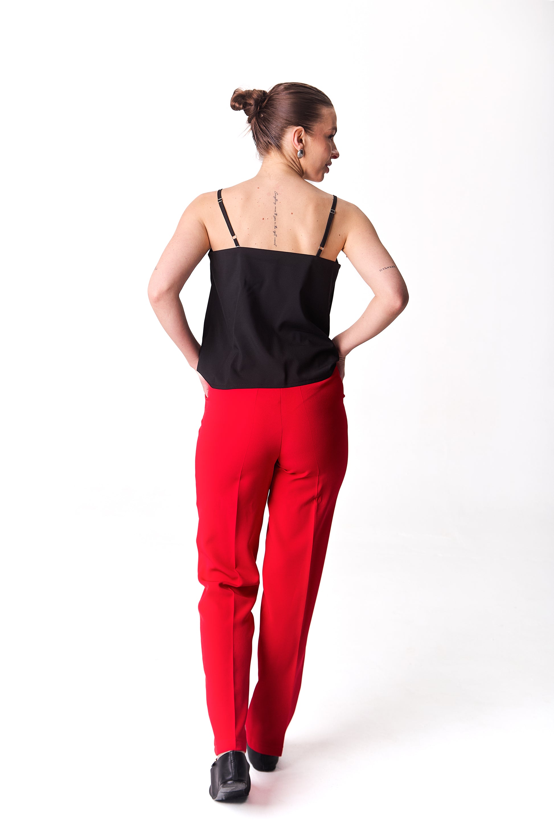 Minimalist Straight-Cut Top with Adjustable Straps – White, Red, Black Red