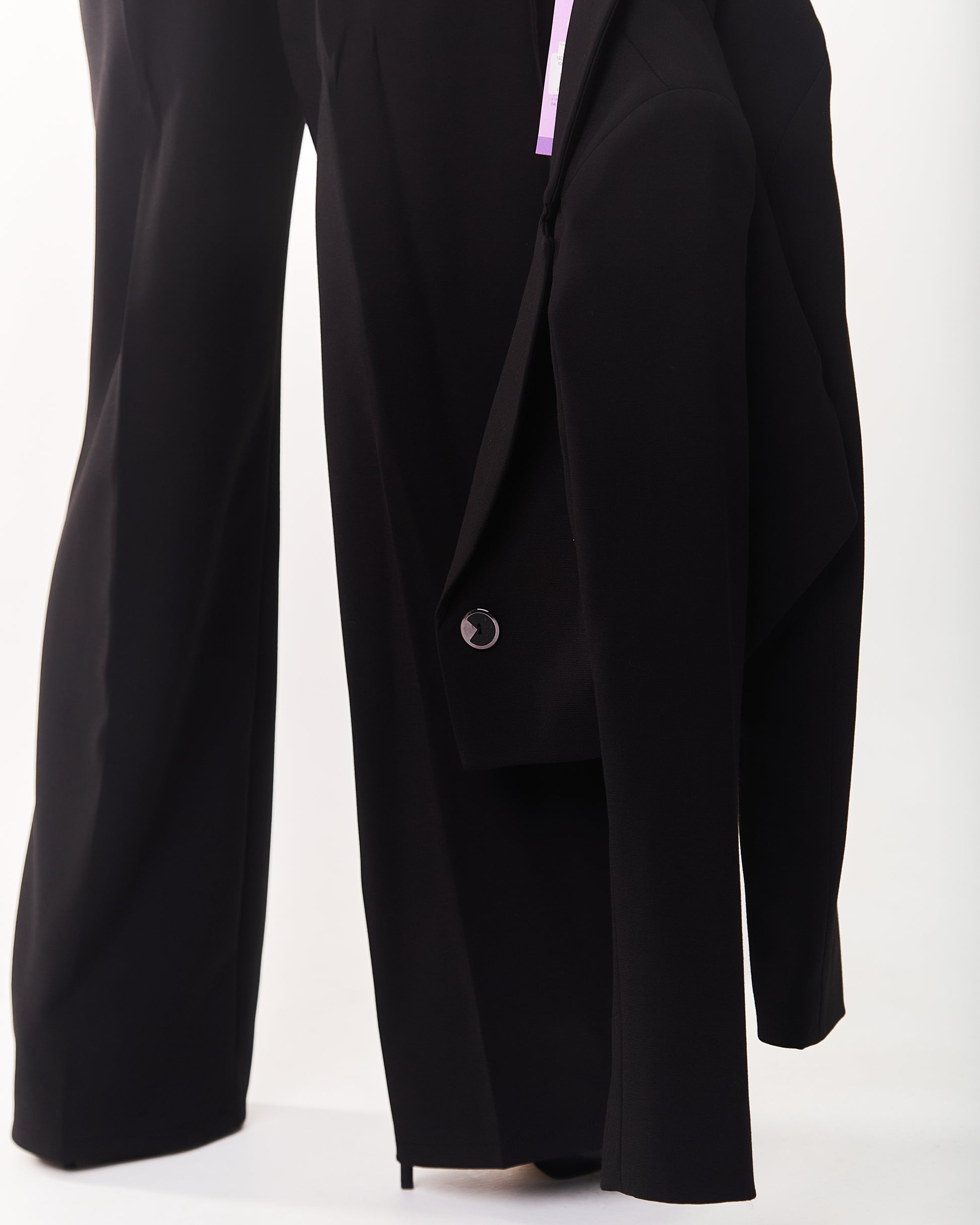 Palazzo Trousers with Pleats and Back Elastic Striped rose gold