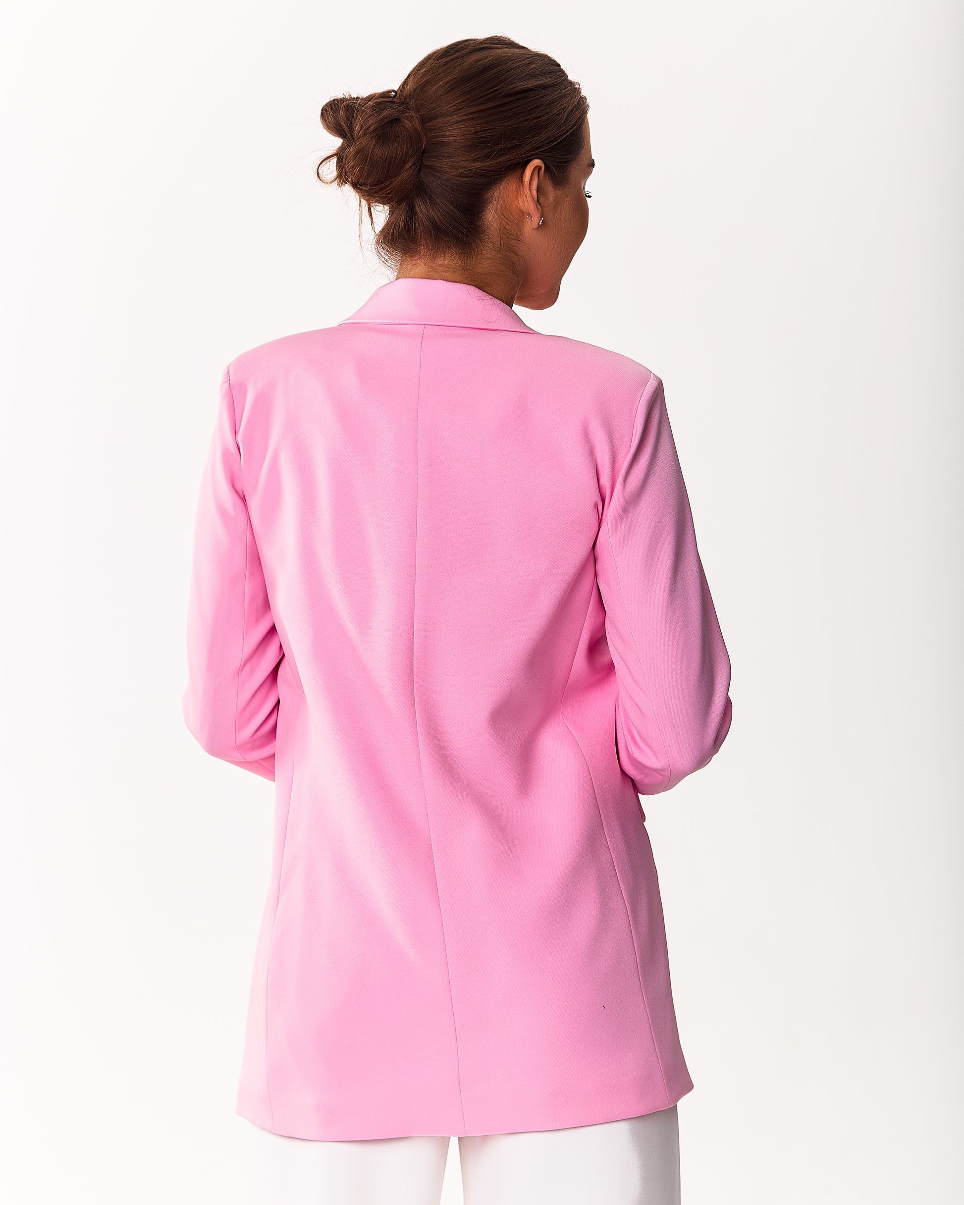Women’s mid-length classic blazer with lapel collar and flap pockets Black