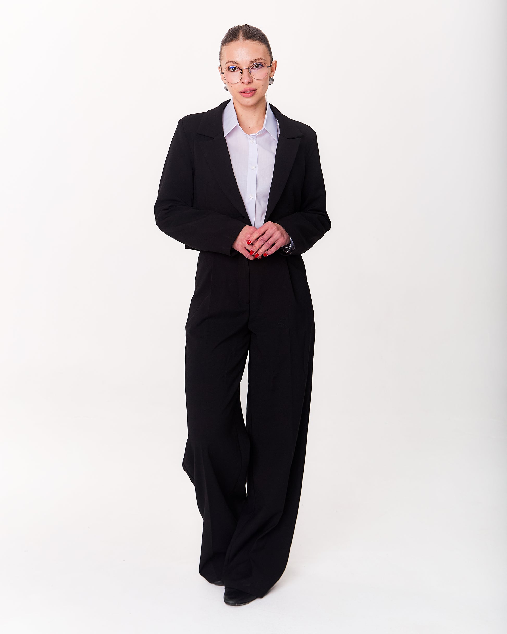 Palazzo Trousers with Pleats and Back Elastic Striped rose gold