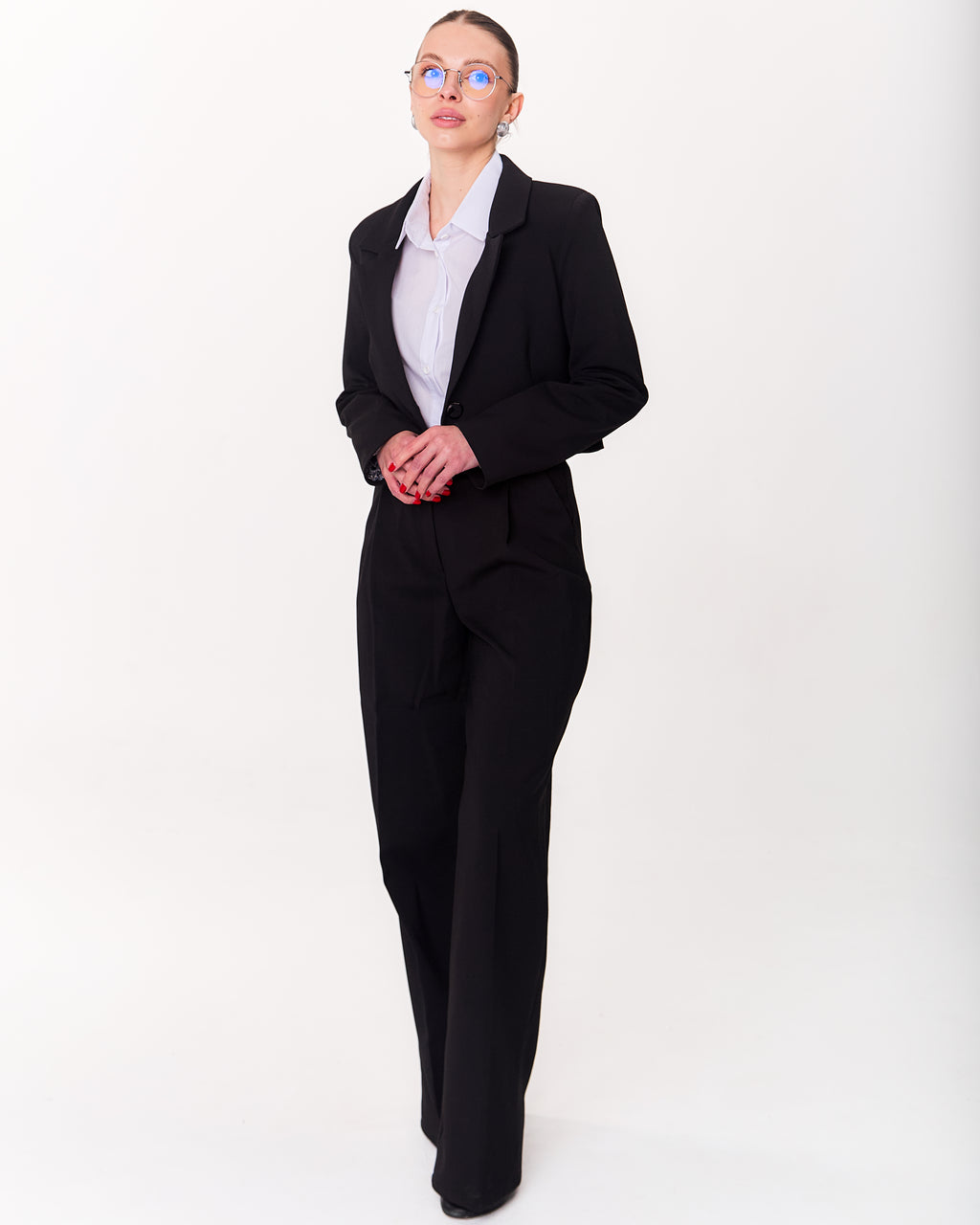 Palazzo Trousers with Pleats and Back Elastic Striped rose gold
