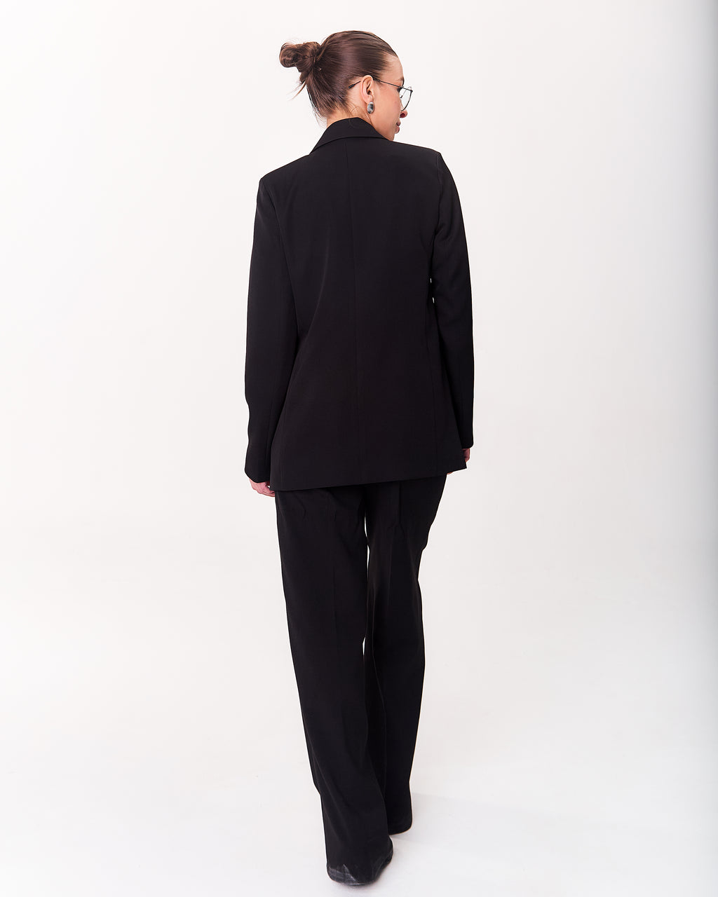 Palazzo Trousers with Pleats and Back Elastic Striped rose gold